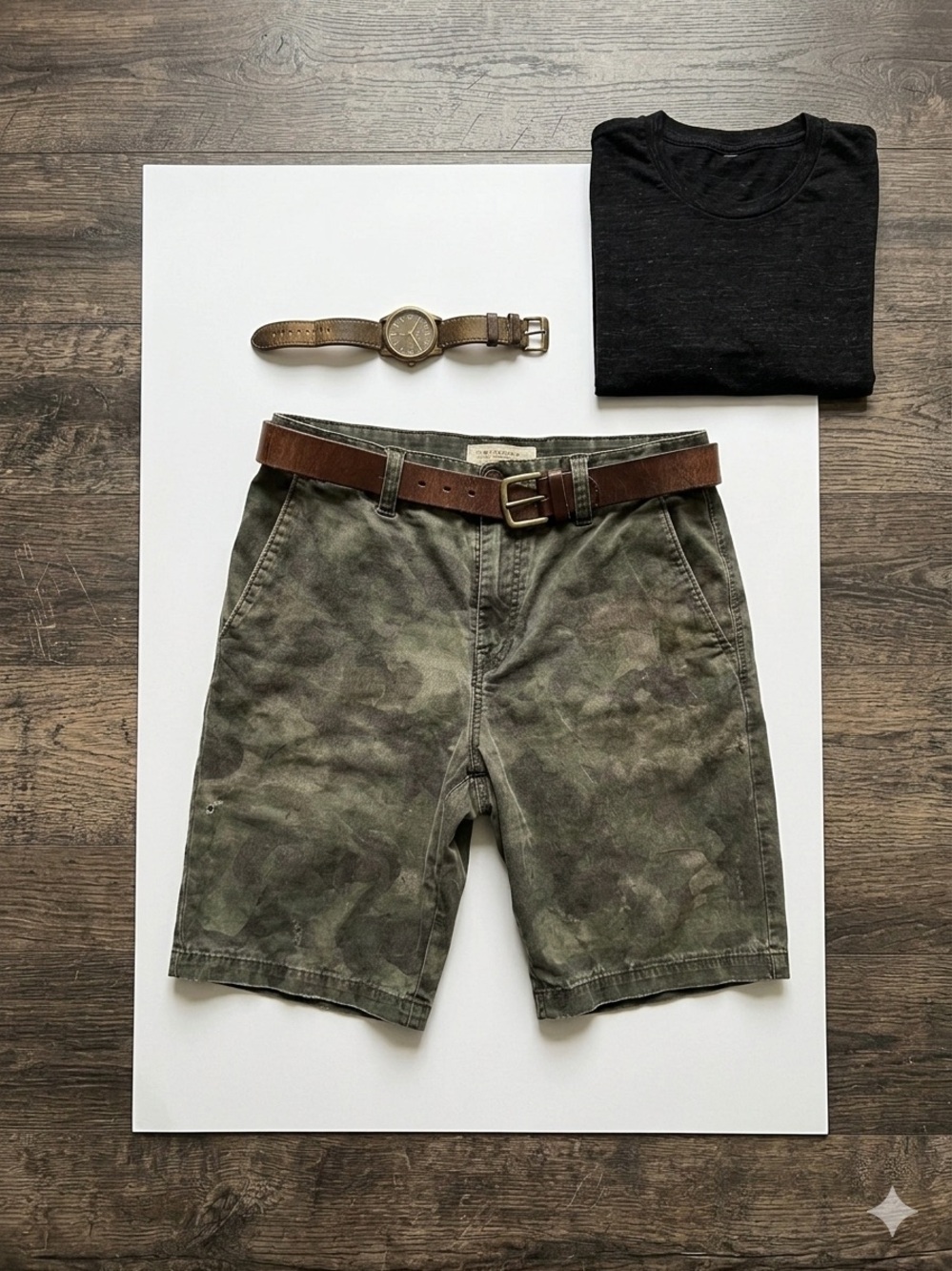 Volcom Men's Camo Cargo Shorts in Olive Green Size 32